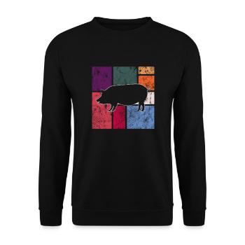 Cochon - Sweat-shirt Unisexe - noir - Devant - Alina (178cm) & Michal (187cm)