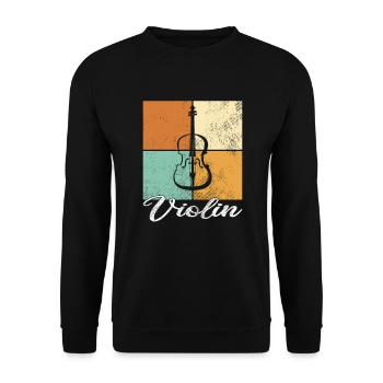 Geige - Unisex Pullover - Schwarz - Vorne - Alina (178cm) & Michal (187cm)