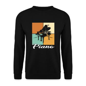 Klavier - Unisex Pullover - Schwarz - Vorne - Alina (178cm) & Michal (187cm)