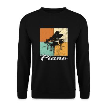 Klavier - Unisex Pullover - Schwarz - Vorne - Alina (178cm) & Michal (187cm)