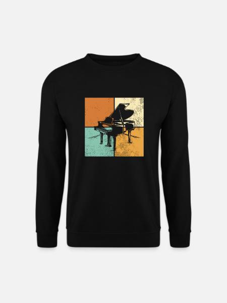 Klavier - Unisex Pullover - Schwarz