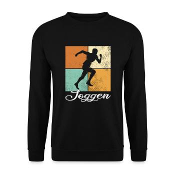 Joggen - Unisex Pullover - Schwarz - Vorne - Alina (178cm) & Michal (187cm)
