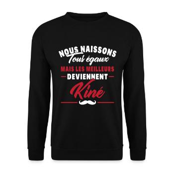 Les meilleurs deviennent kiné Citation Kiné Humour - Sweat-shirt Unisexe - noir - Devant - Alina (178cm) & Michal (187cm)