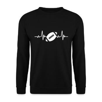 Beat heart rugby club supporter - Unisex Sweatshirt - black - Front - Alina (178cm) & Michal (187cm)