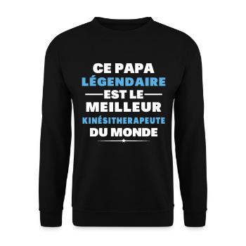 Papa Légendaire est le Meilleur Kinésithérapeute - Sweat-shirt Unisexe - noir - Devant - Alina (178cm) & Michal (187cm)