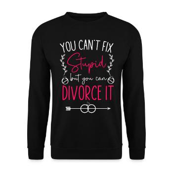 Happy Divorce Party You Can't Fix - Unisex Pullover - Schwarz - Vorne - Alina (178cm) & Michal (187cm)