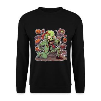 Zombie Zombie Halloween Zombie Costume Undead - Unisex Sweatshirt - black - Front - Alina (178cm) & Michal (187cm)
