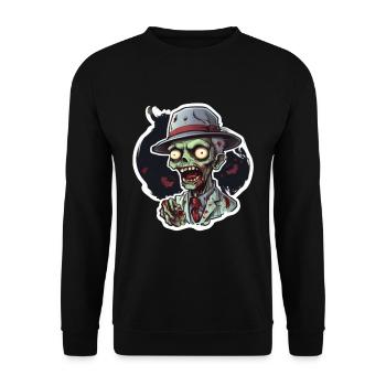 Zombie Zombie Halloween Zombie Costume Undead - Unisex Sweatshirt - black - Front - Alina (178cm) & Michal (187cm)