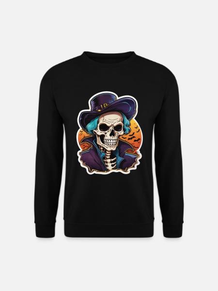 Skeleton Helloween Skull Skeleton Costume - Sweat-shirt Unisexe - noir