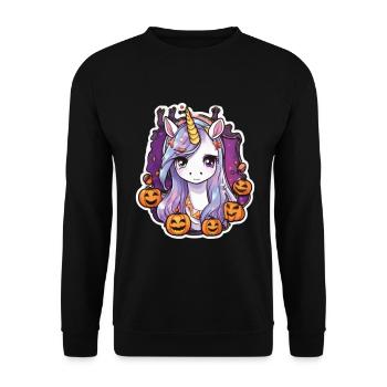Unicorn Halloween Unicorns Unicorn Helloween - Unisex Sweatshirt - black - Front - Alina (178cm) & Michal (187cm)