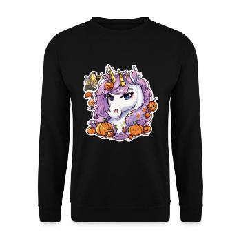 Unicorn Halloween Unicorns Unicorn Helloween - Unisex Sweatshirt - black - Front - Alina (178cm) & Michal (187cm)