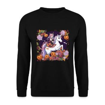 Unicorn Halloween Unicorns Unicorn Helloween - Unisex Sweatshirt - black - Front - Alina (178cm) & Michal (187cm)