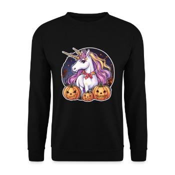 Unicorn Halloween Unicorns Unicorn Helloween - Unisex Sweatshirt - black - Front - Alina (178cm) & Michal (187cm)