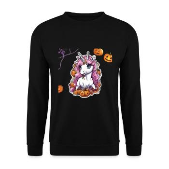 Unicorn Halloween Unicorns Unicorn Helloween - Unisex Sweatshirt - black - Front - Alina (178cm) & Michal (187cm)