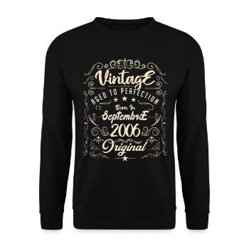 Born in September 2006. birthday September 2006. - Unisex Sweatshirt - black - Front - Alina (178cm) & Michal (187cm)
