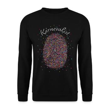 Karneval Fasnacht Konfetti Karnevalist Jeck Narren - Unisex Pullover - Schwarz - Vorne - Alina (178cm) & Michal (187cm)