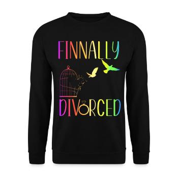 Happy Divorce Party Finally - Unisex Pullover - Schwarz - Vorne - Alina (178cm) & Michal (187cm)