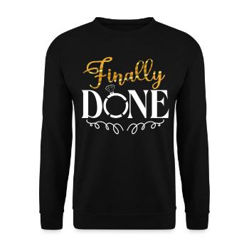 Happy Divorce Party Finally Done - Unisex Pullover - Schwarz - Vorne - Alina (178cm) & Michal (187cm)