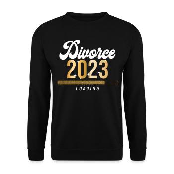 Happy Divorce Party Divorce 2023 - Unisex Sweatshirt - black - Front - Alina (178cm) & Michal (187cm)