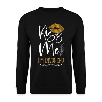 Fête de divorce heureuse Embrasse-moi je suis - Sweat-shirt Unisexe - noir - Devant - Alina (178cm) & Michal (187cm)