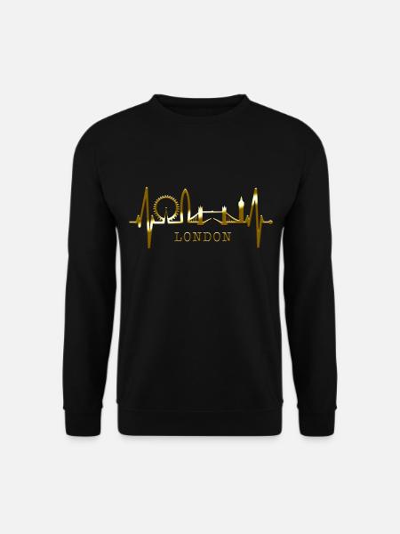 London Heartbeat Skyline England Fan UK Heart Love - Unisex Sweatshirt - black