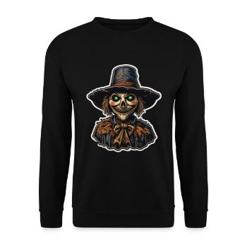 Vogelscheuche Halloween Vogelscheuchen Kostüm - Unisex Pullover - Schwarz - Vorne - Alina (178cm) & Michal (187cm)