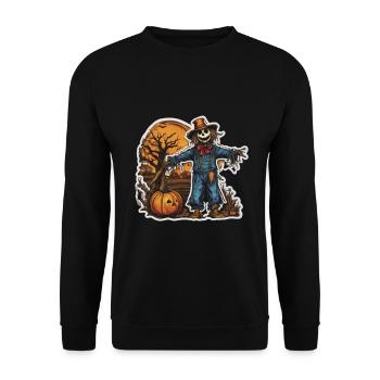 Vogelscheuche Halloween Vogelscheuchen Kostüm - Unisex Pullover - Schwarz - Vorne - Alina (178cm) & Michal (187cm)