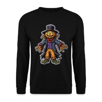 Vogelscheuche Halloween Vogelscheuchen Kostüm - Unisex Pullover - Schwarz - Vorne - Alina (178cm) & Michal (187cm)
