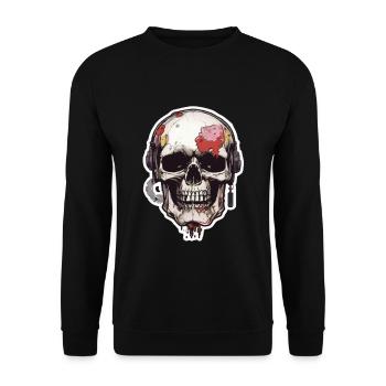 Crânes Crâne Crâne Crâne Os du crâne - Sweat-shirt Unisexe - noir - Devant - Alina (178cm) & Michal (187cm)
