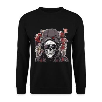 Crânes Crâne Crâne Crâne Os du crâne - Sweat-shirt Unisexe - noir - Devant - Alina (178cm) & Michal (187cm)