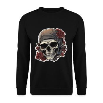 Crânes Crâne Crâne Crâne Os du crâne - Sweat-shirt Unisexe - noir - Devant - Alina (178cm) & Michal (187cm)