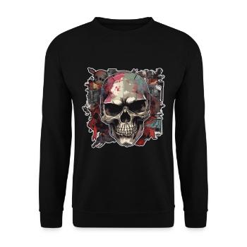 Crânes Crâne Crâne Crâne Os du crâne - Sweat-shirt Unisexe - noir - Devant - Alina (178cm) & Michal (187cm)