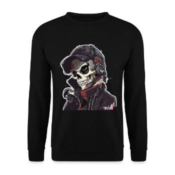 Crânes Crâne Crâne Crâne Os du crâne - Sweat-shirt Unisexe - noir - Devant - Alina (178cm) & Michal (187cm)