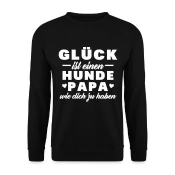 Hundepapa Hund Hundemensch Papa Vatertag Geschenk - Unisex Pullover - Schwarz - Vorne - Alina (178cm) & Michal (187cm)