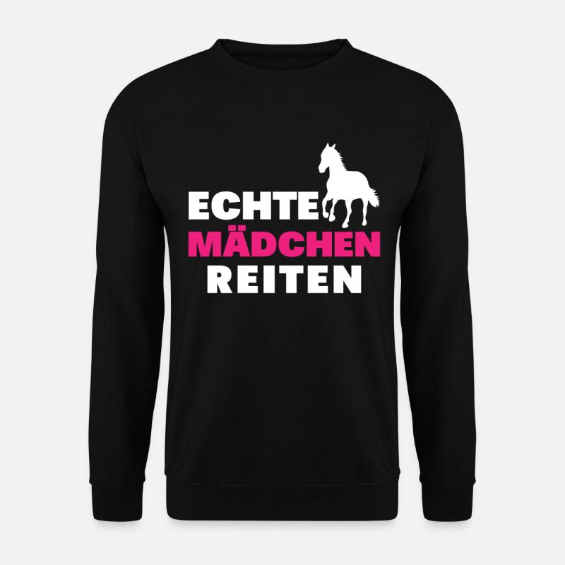 Echte mädchen reiten - Unisex Pullover - Schwarz