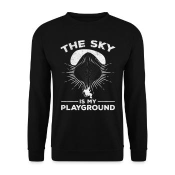Le ciel est mon terrain de jeu - Funny Powered Paraglidi - Sweat-shirt Unisexe - noir - Devant - Alina (178cm) & Michal (187cm)