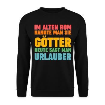Sommerurlaub Urlauber Urlaub - Unisex Pullover - Schwarz - Vorne - Alina (178cm) & Michal (187cm)