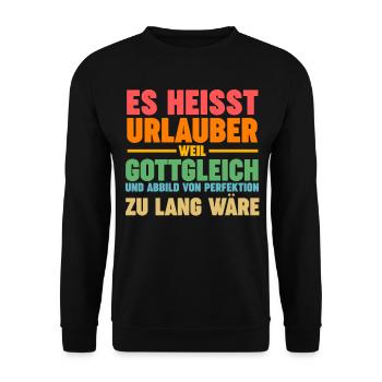 Sommerurlaub Urlauber Urlaub - Unisex Pullover - Schwarz - Vorne - Alina (178cm) & Michal (187cm)