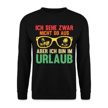 Sommerurlaub Urlauber Urlaub - Unisex Pullover - Schwarz - Vorne - Alina (178cm) & Michal (187cm)