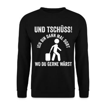 Sommerurlaub Urlauber Urlaub - Unisex Pullover - Schwarz - Vorne - Alina (178cm) & Michal (187cm)
