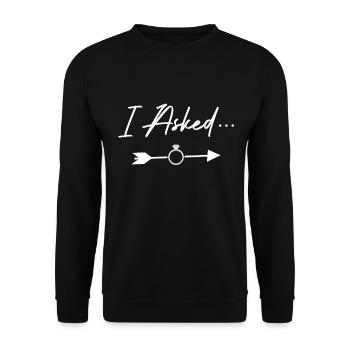 J'ai demandé tu as dit oui mariage ami couple - Sweat-shirt Unisexe - noir - Devant - Alina (178cm) & Michal (187cm)