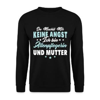 Altenpflegerin Süß Pflegerin Altersheim Geschenk - Unisex Pullover - Schwarz - Vorne - Alina (178cm) & Michal (187cm)