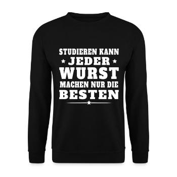 Bester Metzger Humor Metzgerei Gesche - Unisex Pullover - Schwarz - Vorne - Alina (178cm) & Michal (187cm)