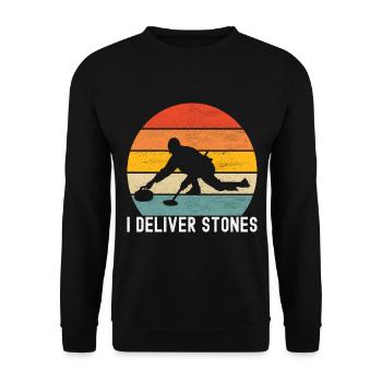 Curling Curling players - Unisex Sweatshirt - black - Front - Alina (178cm) & Michal (187cm)