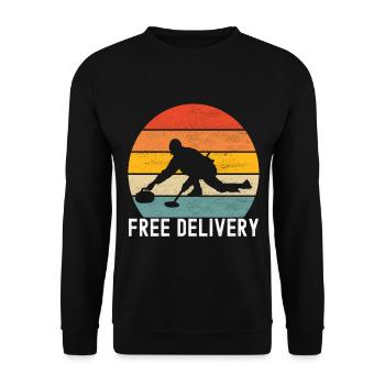 Curling Curling players - Unisex Sweatshirt - black - Front - Alina (178cm) & Michal (187cm)