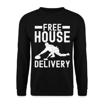 Curling Curling players - Unisex Sweatshirt - black - Front - Alina (178cm) & Michal (187cm)
