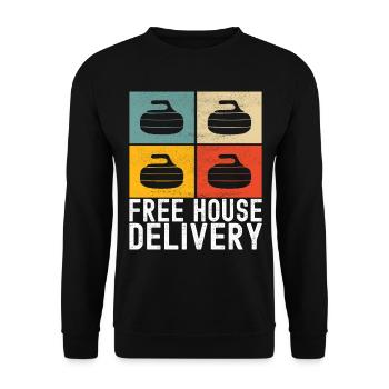 Curling Curling players - Unisex Sweatshirt - black - Front - Alina (178cm) & Michal (187cm)