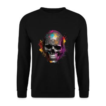 Crânes Crâne Crâne Crâne Os du crâne - Sweat-shirt Unisexe - noir - Devant - Alina (178cm) & Michal (187cm)