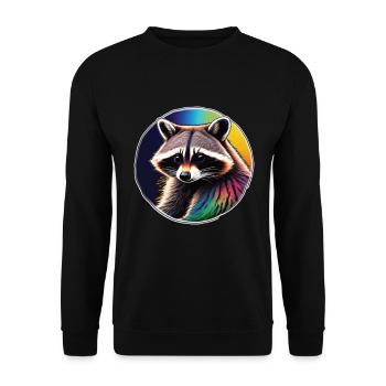 Waschbär - Unisex Pullover - Schwarz - Vorne - Alina (178cm) & Michal (187cm)