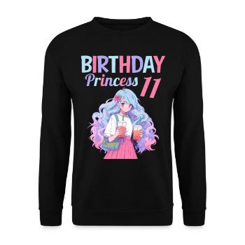 Anime Mandga Boba Bubble Tea 11ème anniversaire - Sweat-shirt Unisexe - noir - Devant - Alina (178cm) & Michal (187cm)